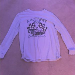 light blue long sleeve raceway shirt